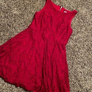 Red lace dress